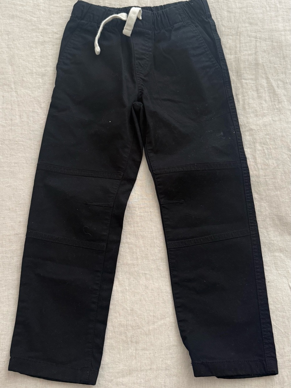 Kid’s Black Drawstring Waist Straight Leg Pants